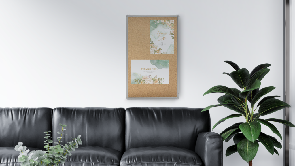 Cork Display Case 120x90 cm Aluminium Frame