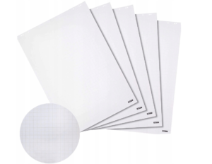 Set of 5 20-sheet flipchart pad 680x980 mm grid