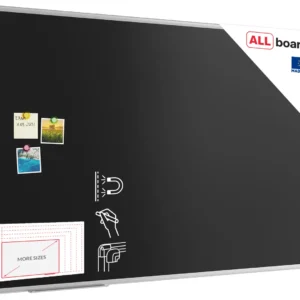 Chalkboard black magnetic surface aluminium frame 150x100 cm