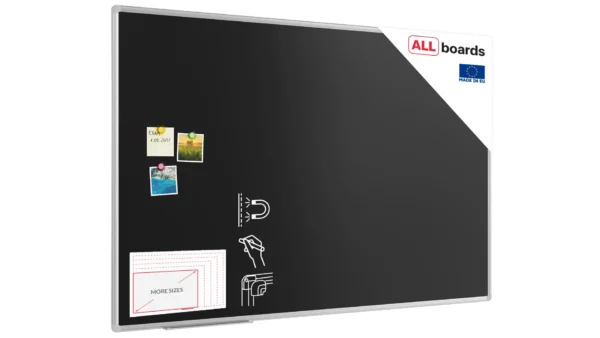 Chalkboard black magnetic surface aluminium frame 150x100 cm