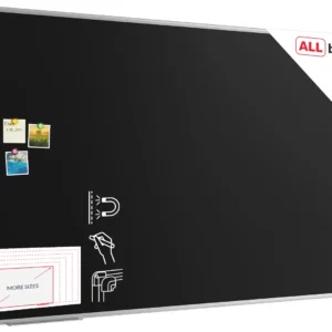 Chalkboard black magnetic surface aluminium frame 200×120 cm