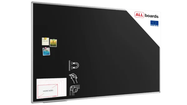 Chalkboard black magnetic surface aluminium frame 200×120 cm