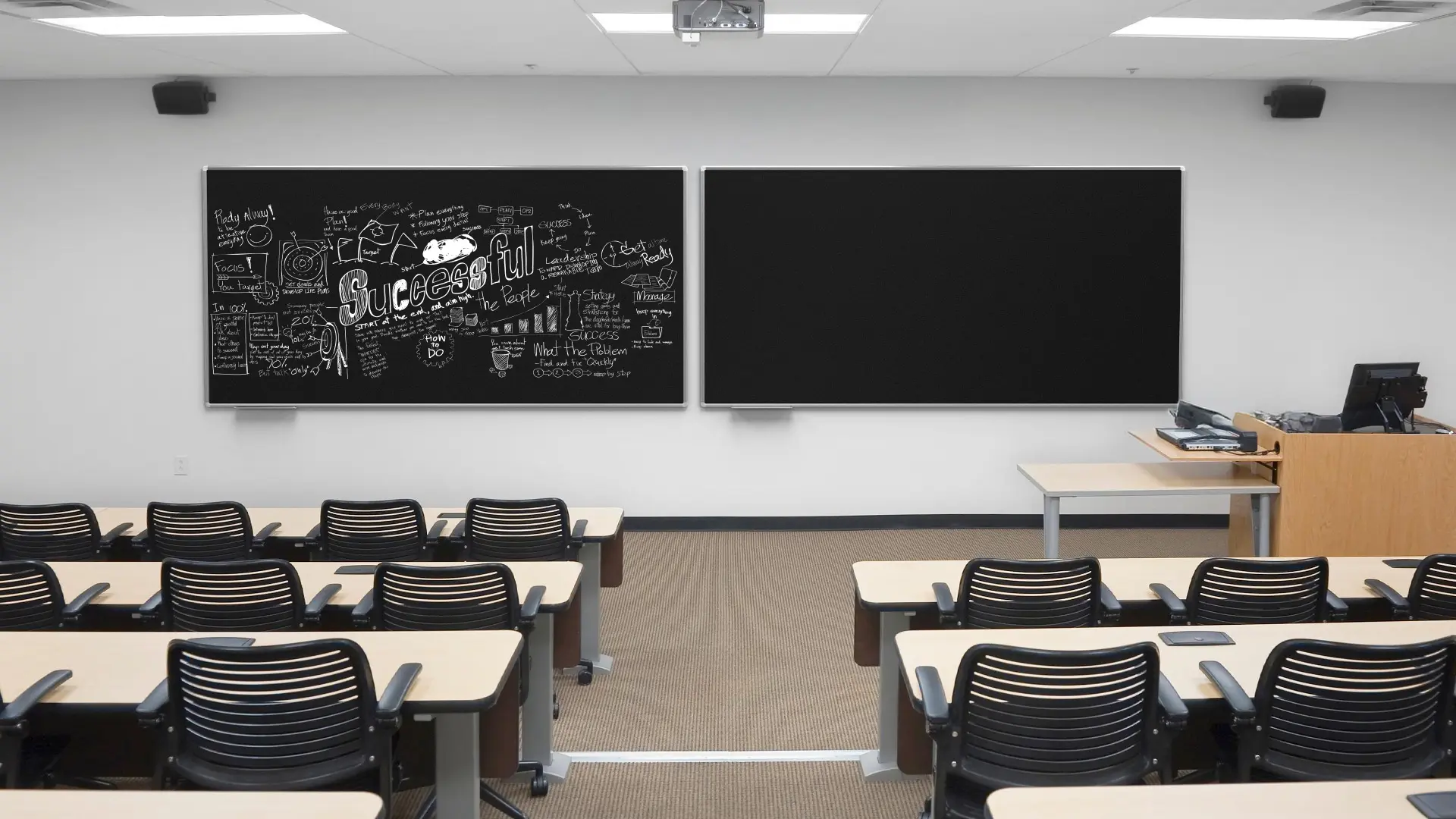 Chalkboard black magnetic surface aluminium frame 240×120 cm - Image 4