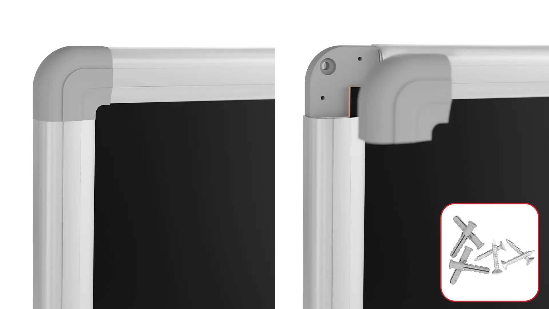 Chalkboard black magnetic surface aluminium frame 240×120 cm - Image 7