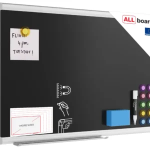 Chalkboard black magnetic surface aluminium frame 60x40 cm