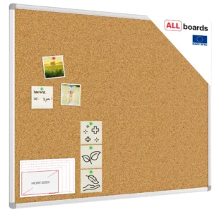 Cork notice board aluminium frame 100x80 cm