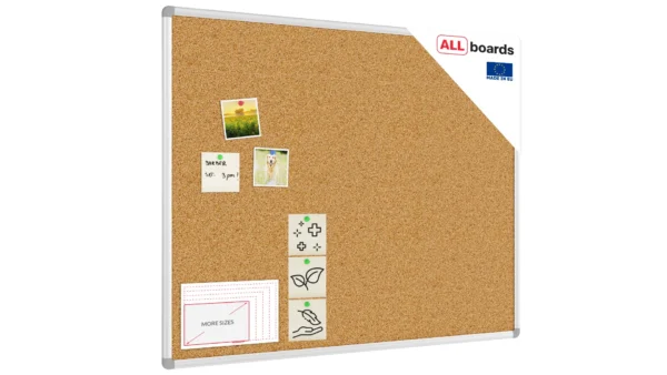 Cork notice board aluminium frame 100x80 cm
