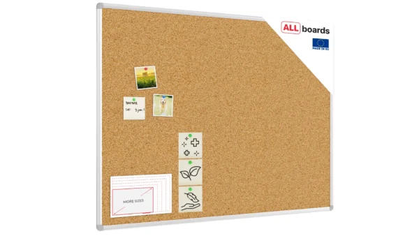 Cork notice board aluminium frame 120x90 cm