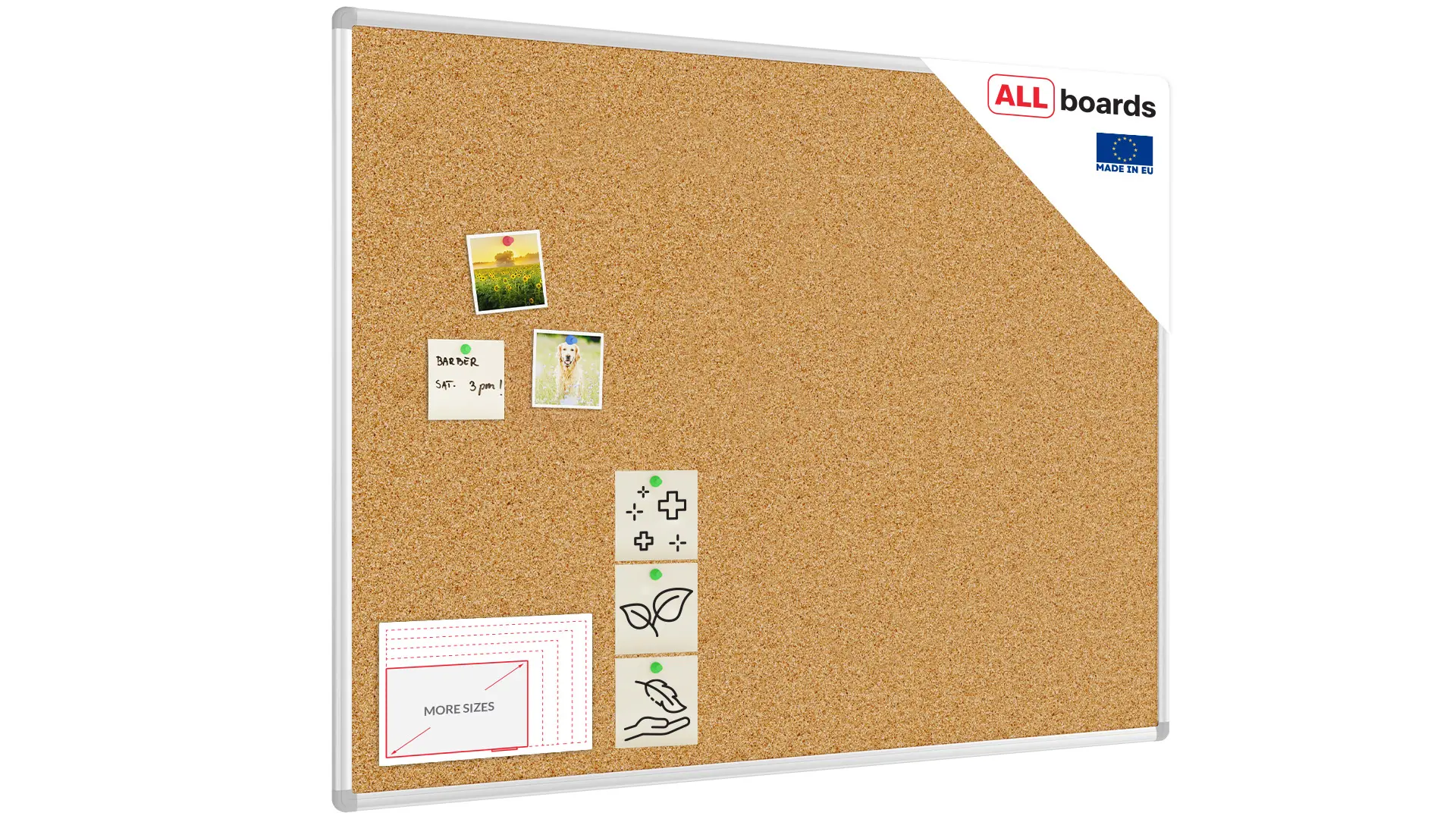 OUTLET Cork notice board aluminium frame 150×100 cm