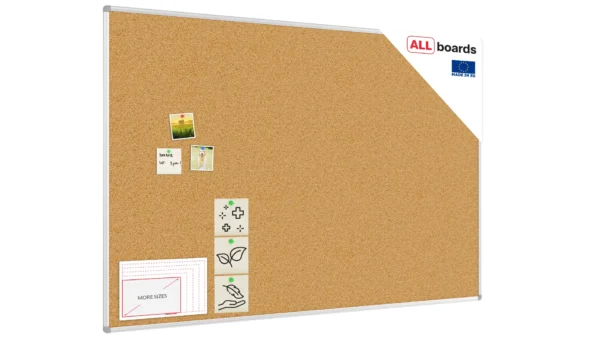 Cork notice board aluminium frame 180x120 cm
