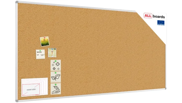 Cork notice board aluminium frame 200x100 cm
