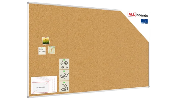 Cork notice board aluminium frame 200x120 cm