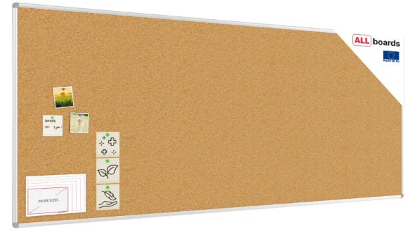 Cork notice board aluminium frame 240x100 cm