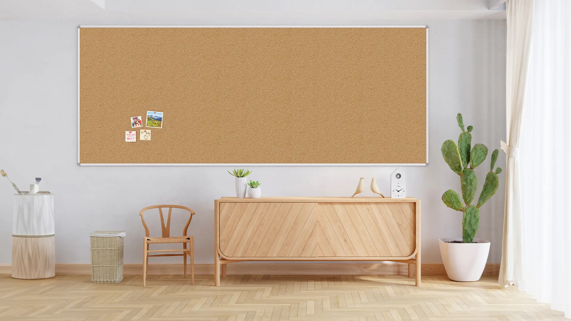 Cork notice board aluminium frame 300x120 cm - Image 3