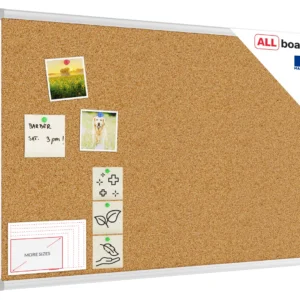 Cork notice board aluminium frame 90x60 cm