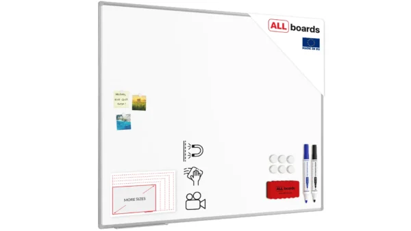 Whiteboard dry erase ceramic surface aluminium frame 150x120 cm P3