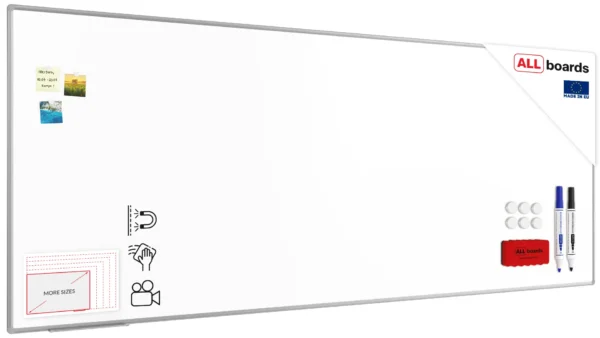 Whiteboard dry erase ceramic surface aluminium frame 300x120 cm P3