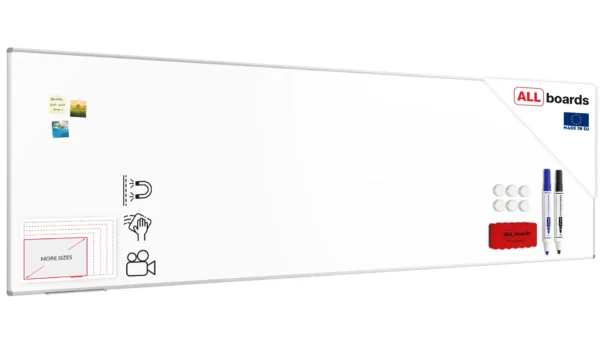 Whiteboard dry erase ceramic surface aluminium frame 400x120 cm P3