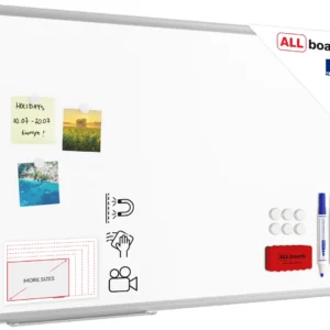 Whiteboard dry erase ceramic surface aluminium frame 90x60 cm P3