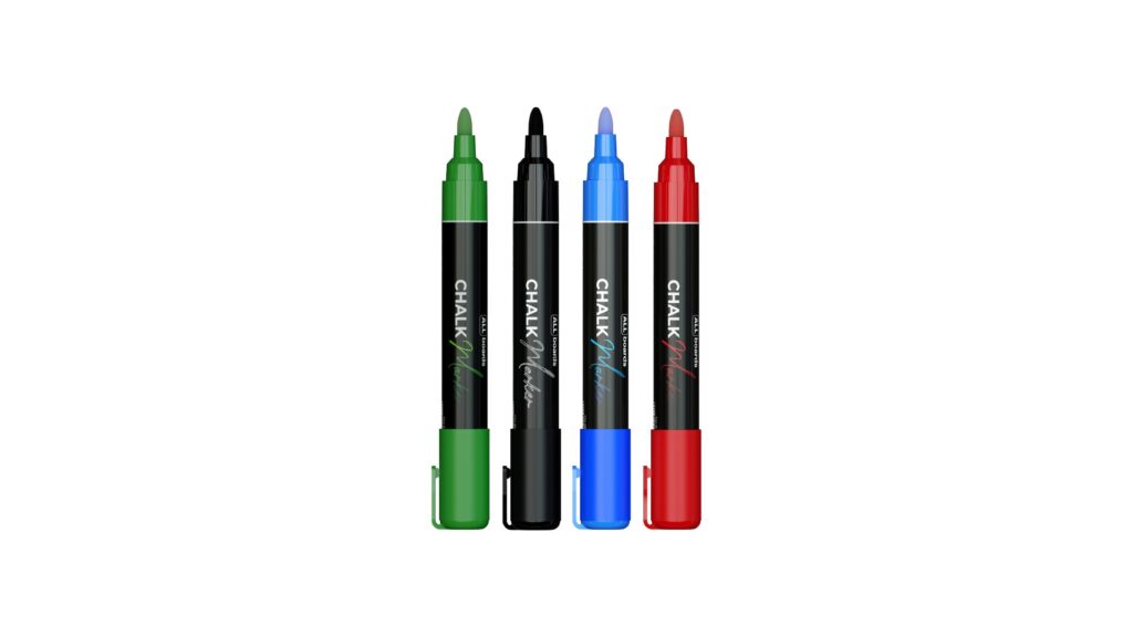 Chalk marker set: green, black, blue, red