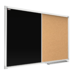 Combination Board 2 in 1 Chalkboard & Cork Board with Aluminium Frame 120x90cm, Pin Board Magnetic Board