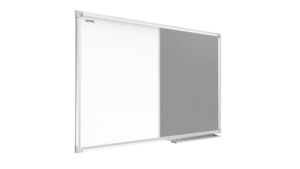 OUTLET Combination Board 2 in 1 Whiteboard & Grey Felt Board with Aluminium Frame 120x90cm, Pin Board Magnetic Board