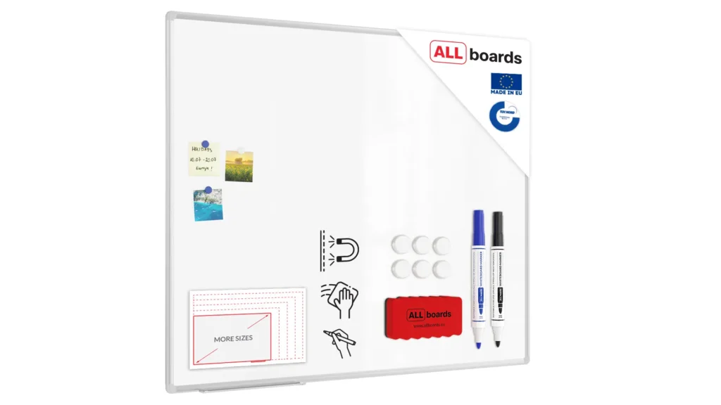 Whiteboard dry erase magnetic surface aluminium frame 120x100 cm PREMIUM EXPO