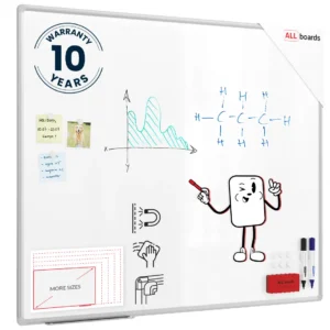Whiteboard dry erase magnetic surface aluminium frame 120x100 cm PREMIUM EXPO + FREE Accessory Set