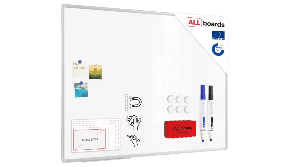Whiteboard dry erase magnetic surface aluminium frame 120x90 cm PREMIUM EXPO