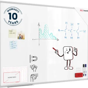 Whiteboard dry erase magnetic surface aluminium frame 120x90 cm PREMIUM EXPO + FREE Accessory Set