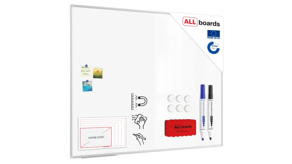 Whiteboard dry erase magnetic surface aluminium frame 150x120 cm PREMIUM EXPO