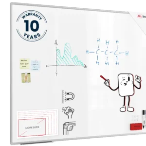 Whiteboard dry erase magnetic surface aluminium frame 150x120 cm PREMIUM EXPO + FREE Accessory Set