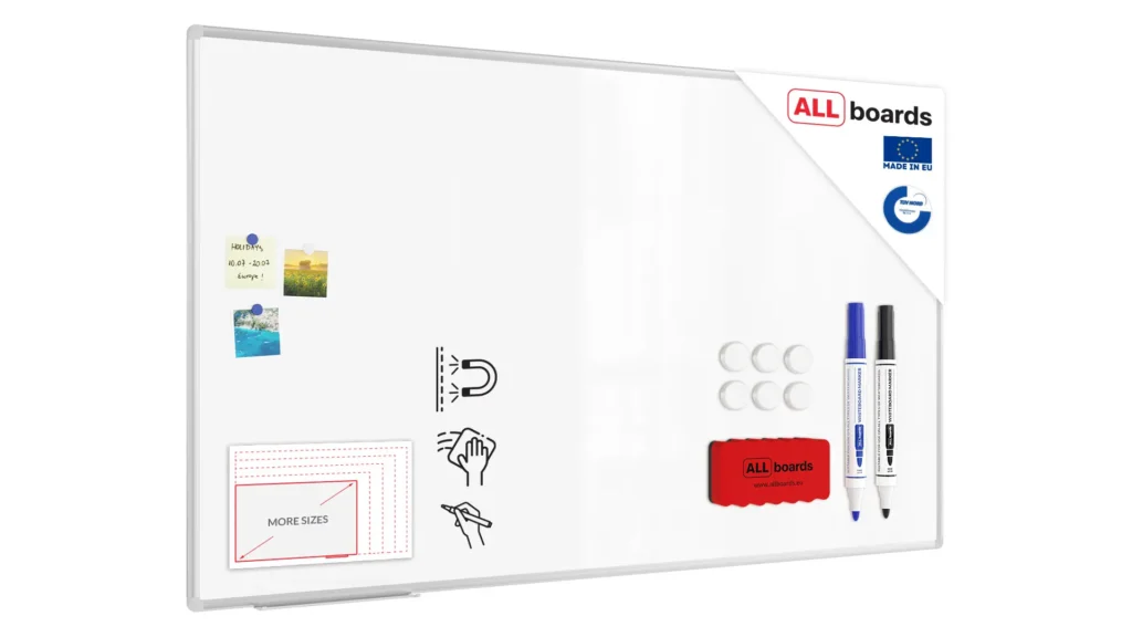 Whiteboard dry erase magnetic surface aluminium frame 170x100 cm PREMIUM EXPO