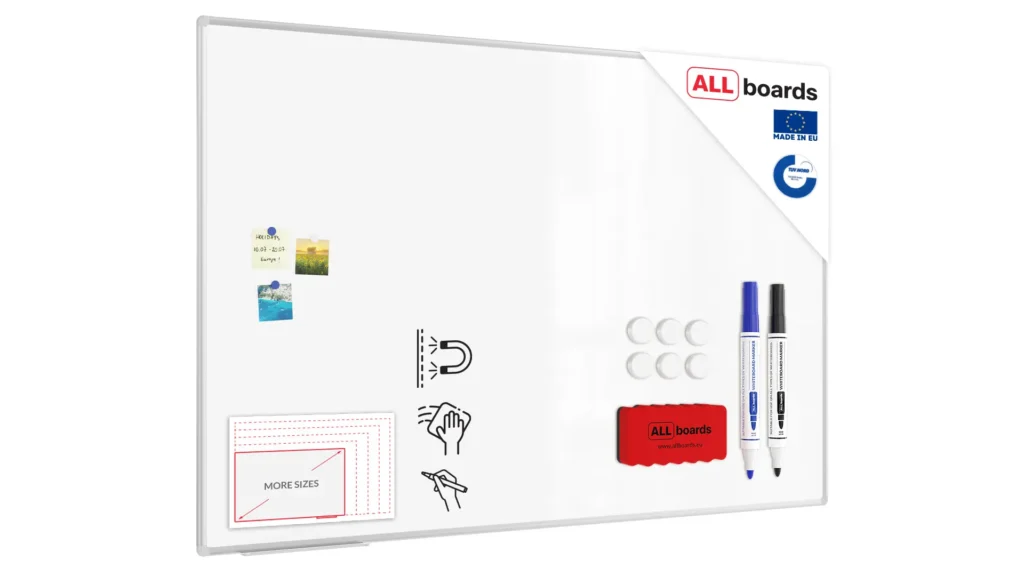 Whiteboard dry erase magnetic surface aluminium frame 180x120 cm PREMIUM EXPO