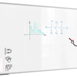 Whiteboard dry erase magnetic surface aluminium frame 220x120 cm PREMIUM EXPO + FREE Accessory Set