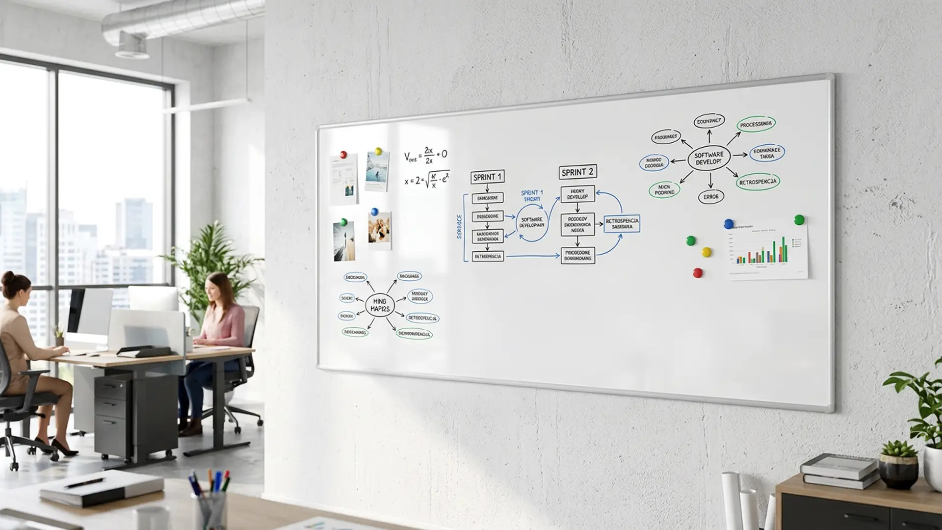 Whiteboard dry erase magnetic surface aluminium frame 240x100 cm PREMIUM EXPO + FREE Accessory Set - Image 3