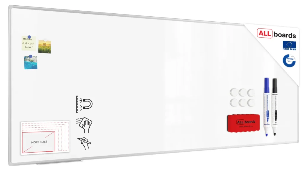 Whiteboard dry erase magnetic surface aluminium frame 250x100 cm PREMIUM EXPO