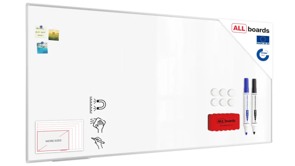 Whiteboard dry erase magnetic surface aluminium frame 250x120 cm PREMIUM EXPO