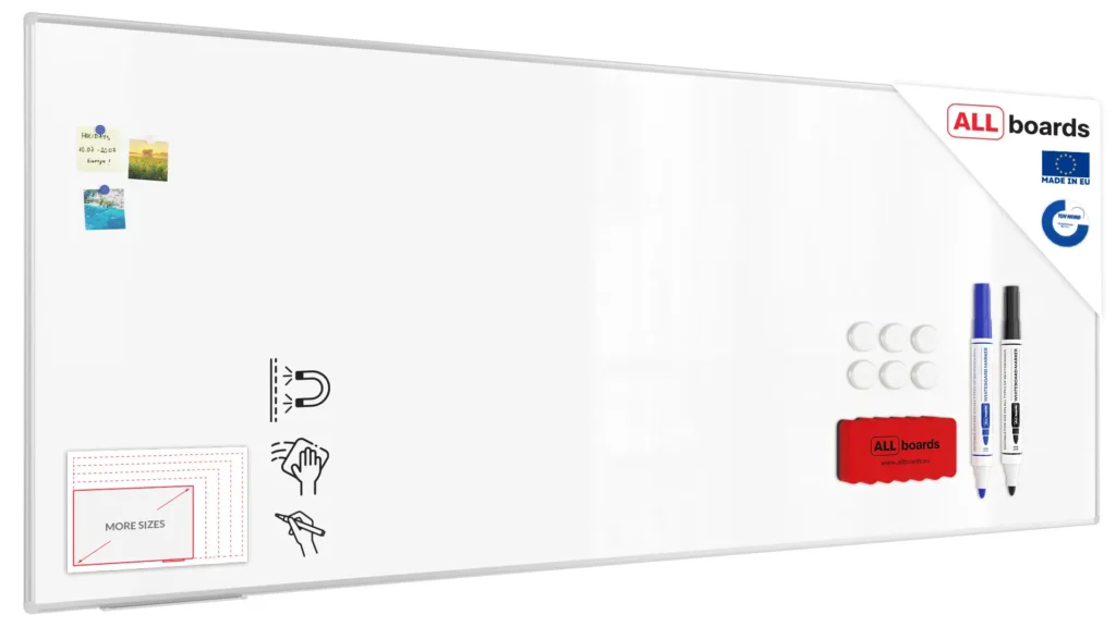 Whiteboard dry erase magnetic surface aluminium frame 300x120 cm PREMIUM EXPO