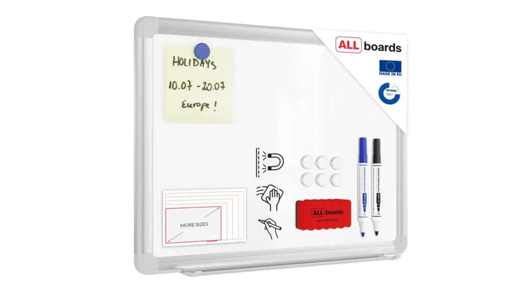 Whiteboard dry erase magnetic surface aluminium frame 30x40 cm PREMIUM EXPO