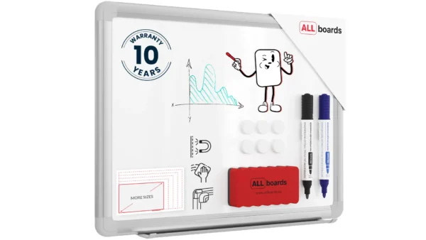 Whiteboard dry erase magnetic surface aluminium frame 30x40 cm PREMIUM EXPO + FREE Accessory Set