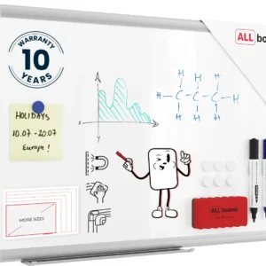 Whiteboard dry erase magnetic surface aluminium frame 60x40 cm PREMIUM EXPO + FREE Accessory Set