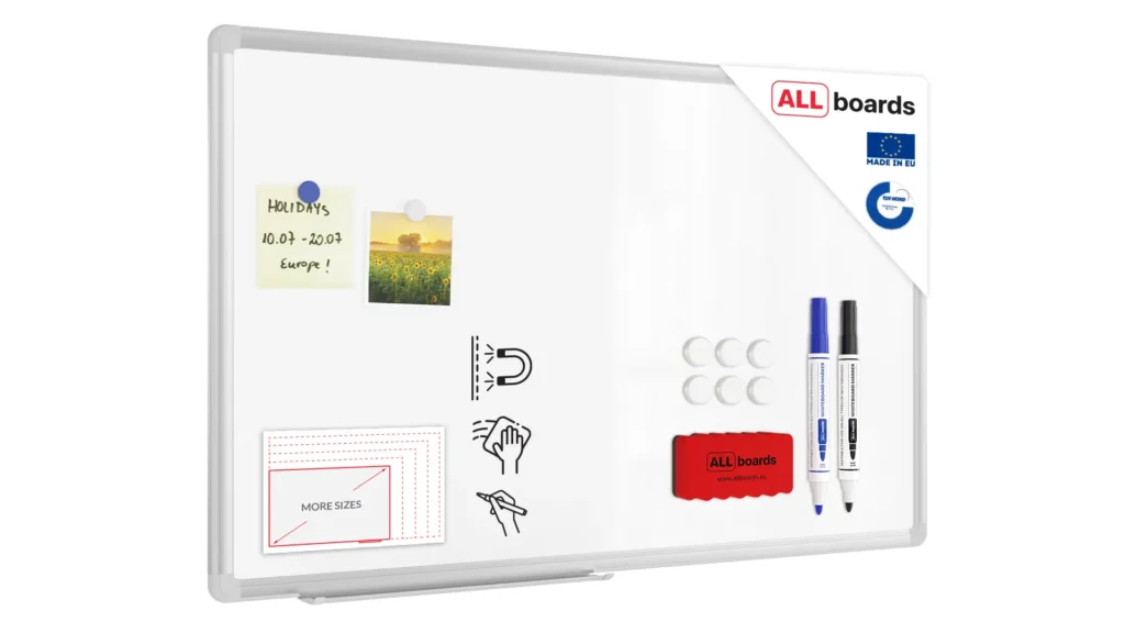 Whiteboard dry erase magnetic surface aluminium frame 80x50 cm PREMIUM EXPO
