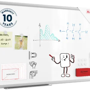 Whiteboard dry erase magnetic surface aluminium frame 80x50 cm PREMIUM EXPO + FREE Accessory Set