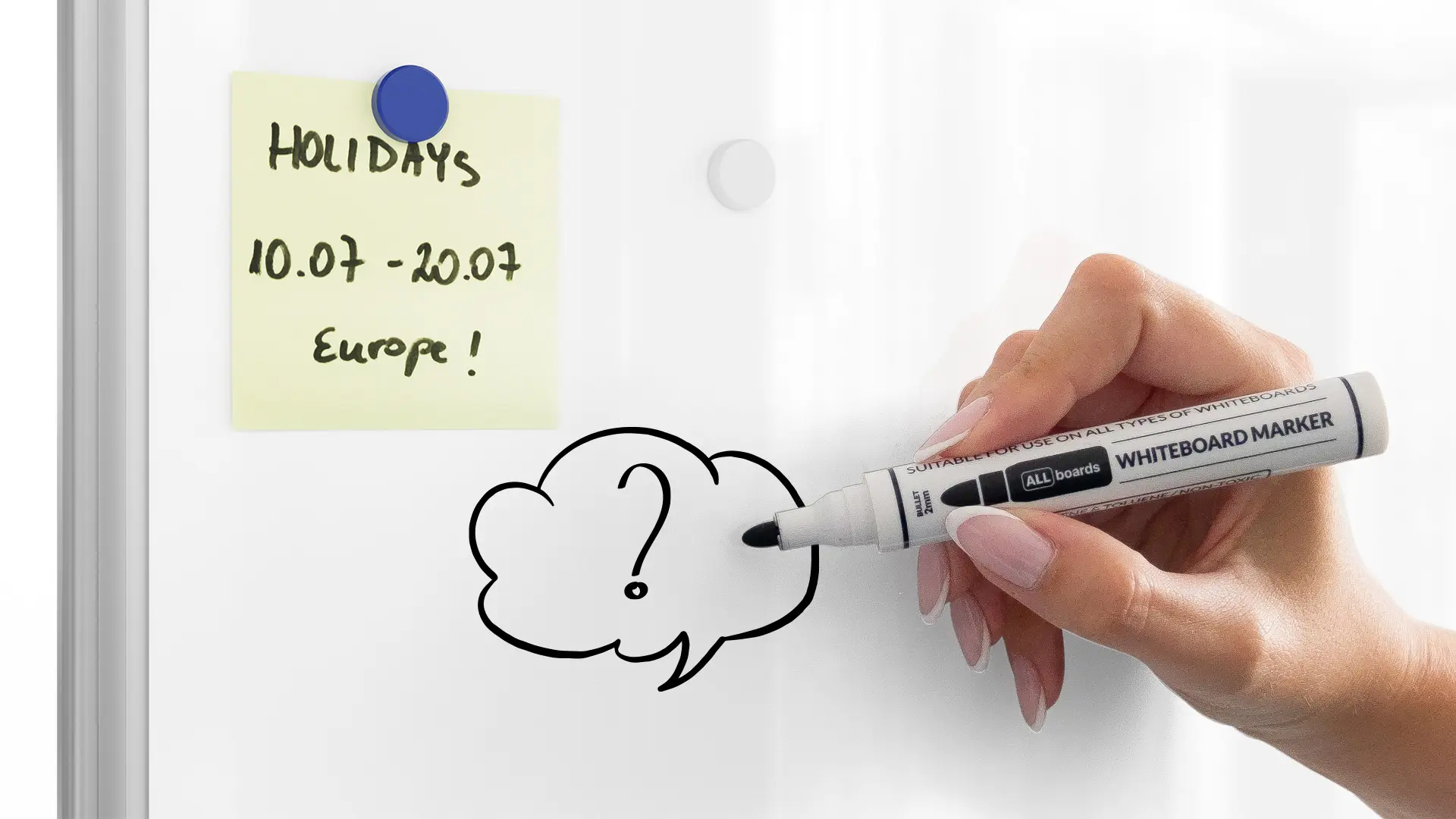 Whiteboard dry erase magnetic surface aluminium frame 80x50 cm PREMIUM EXPO + FREE Accessory Set - Image 6