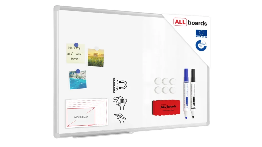 Whiteboard dry erase magnetic surface aluminium frame 90x60 cm PREMIUM EXPO