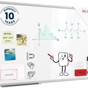 Whiteboard dry erase magnetic surface aluminium frame 90x60 cm PREMIUM EXPO + FREE Accessory Set