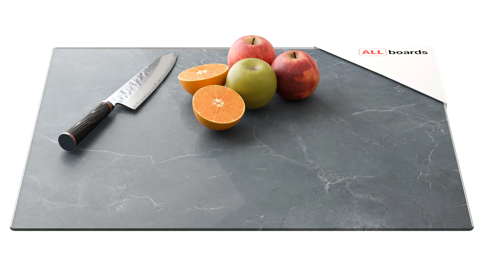 Glass Chopping Board Anthracite Marble 60x52cm Cutting Board Splashback Worktop Saver for Kitchen Hob Protection
