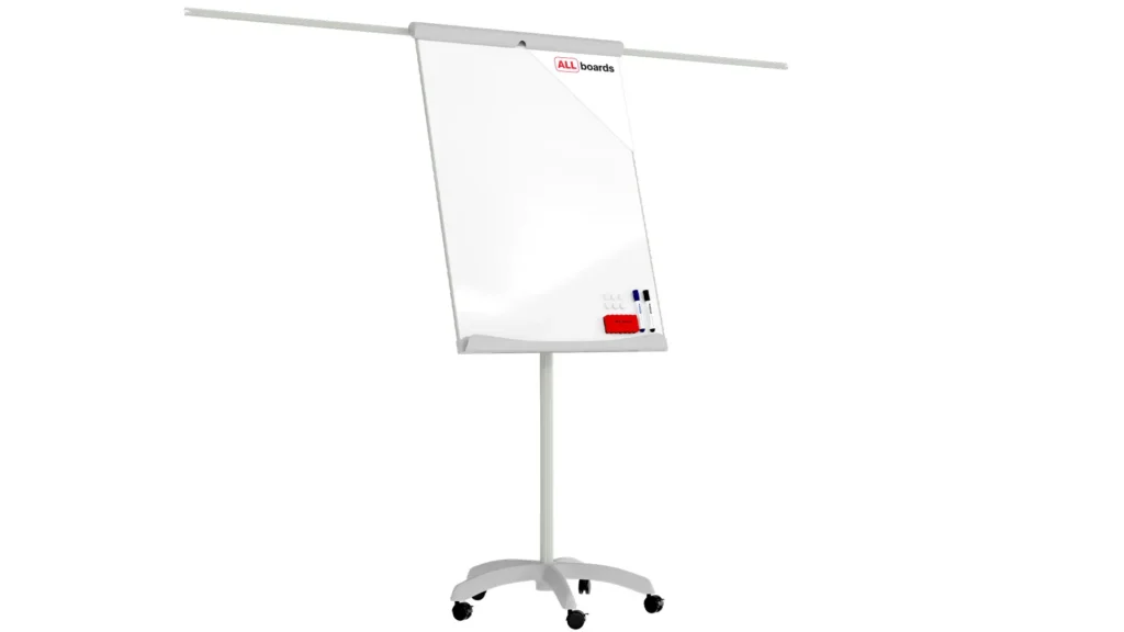 Mobile Flipchart with Side Arms 100x70cm , dry erase magnetic surface 100×70 cm
