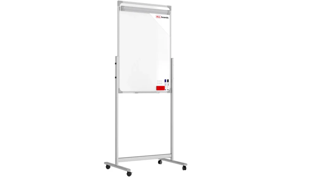 Mobile whiteboard dry erase magnetic surface 100x70 cm DOUBLE SIDED
